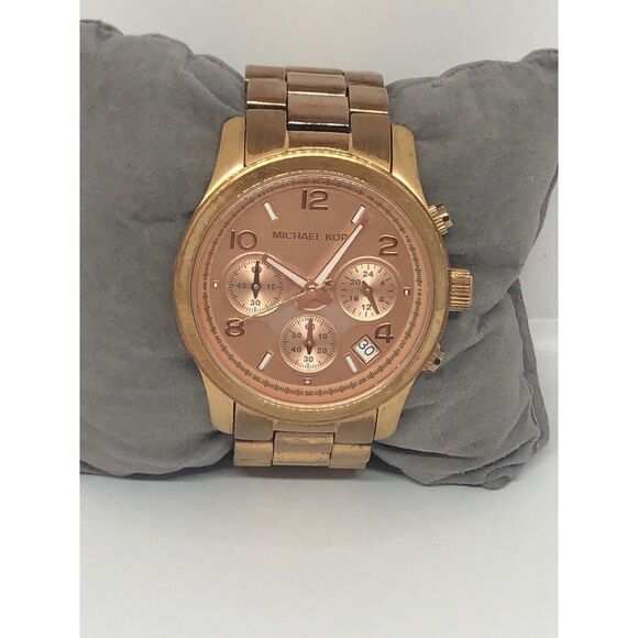 Michaek Kors MK5128 Women's Stainless Steel Analog Rose Dial Quartz Watch LB183 - Picture 1 of 8